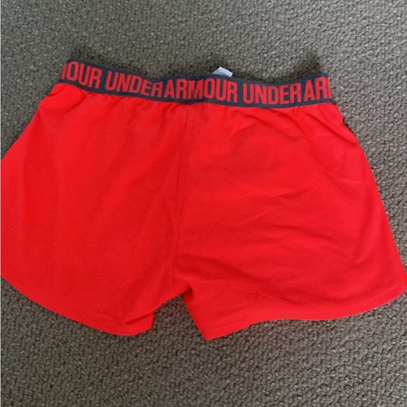 Under armour neon orange workout shorts. - Picture 2 of 3